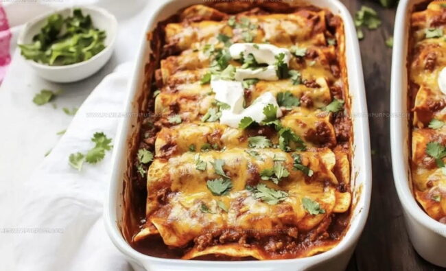 Assembly and Baking Steps for Enchilada Tray