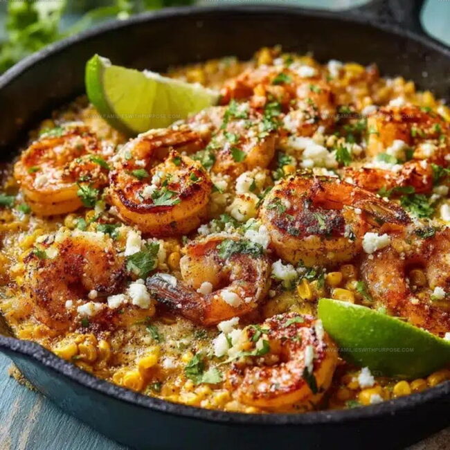 Layering Flavor in Mexican Street Corn Shrimp Skillets