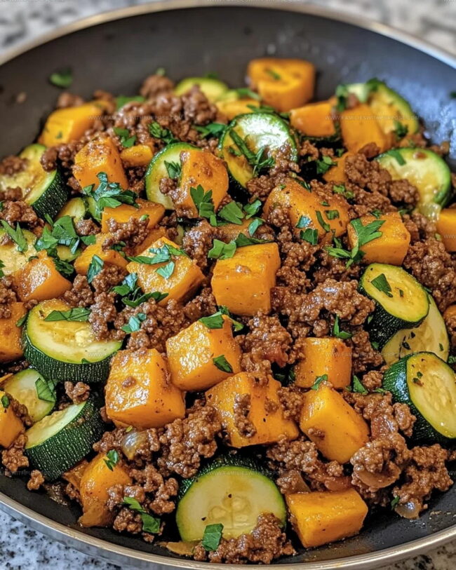 How to Make Ground Beef Zucchini Sweet Potato Skillet