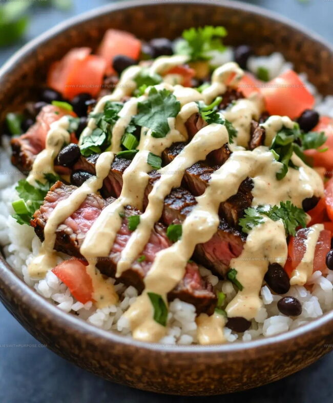 Preparing Steak Queso Rice Step by Step