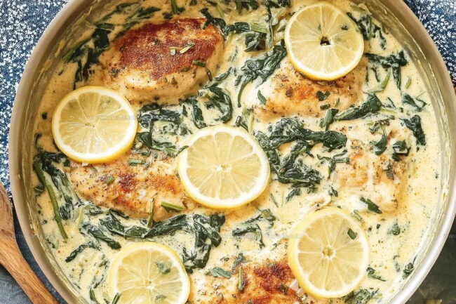 Preparing Lemon Spinach Parmesan Chicken Step by Step