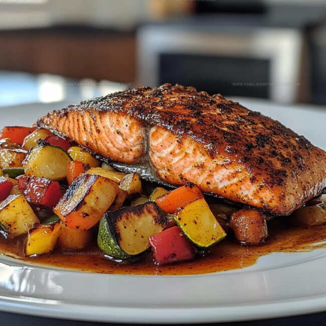 Blackened Salmon with Charred Vegetables Cooking Guide