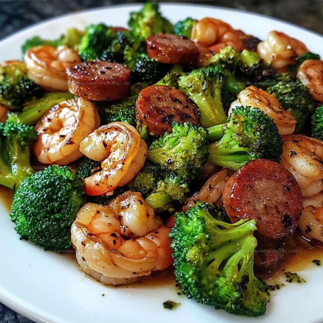The Method for Garlic Butter Shrimp Sausage and Broccoli
