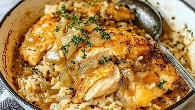 What Makes French Onion Chicken Rice So Cozy
