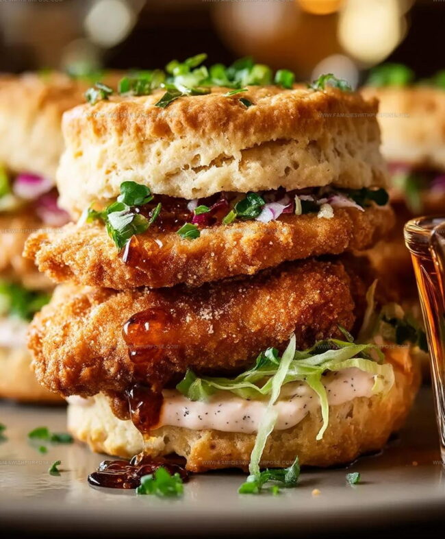 Cooking and Assembly Guide for Fried Chicken Biscuits