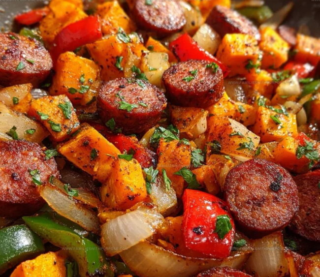 The Process for Sweet Potato Cajun Sausage Hash