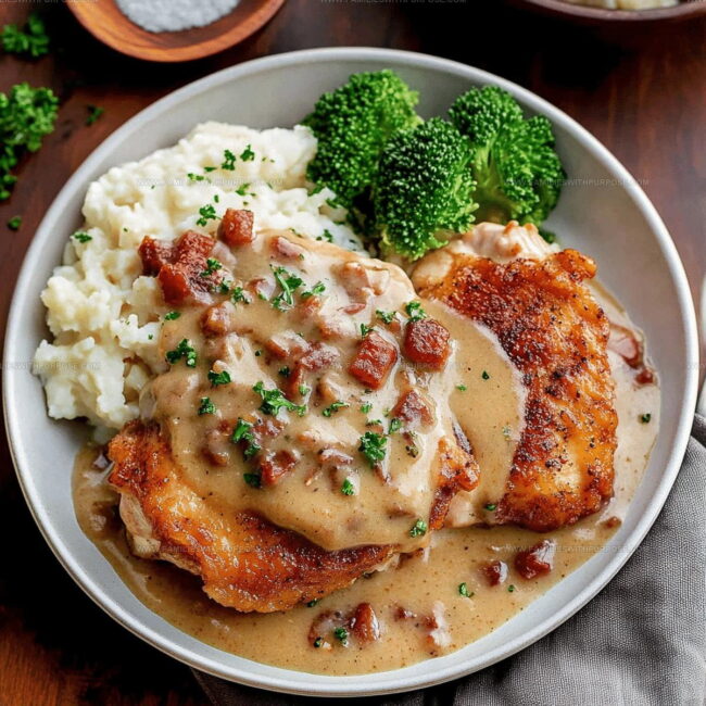 Clear Directions for Smothered Chicken Thighs With Creamy Gravy