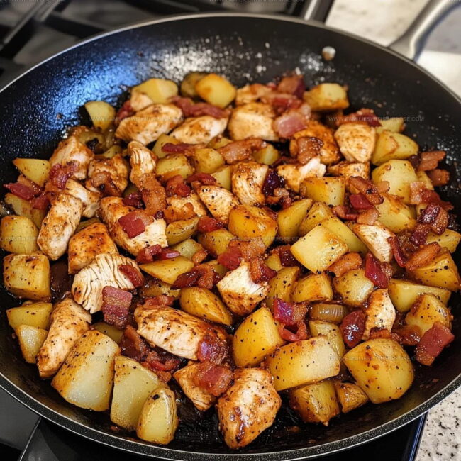 Cooking Method for Smoky BBQ Bacon Chicken Potato Skillet