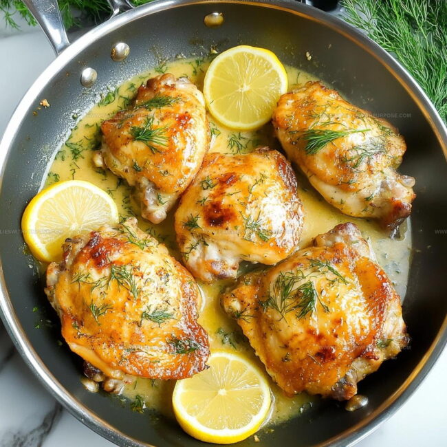 Skillet Method for Lemon Dill Chicken Thighs