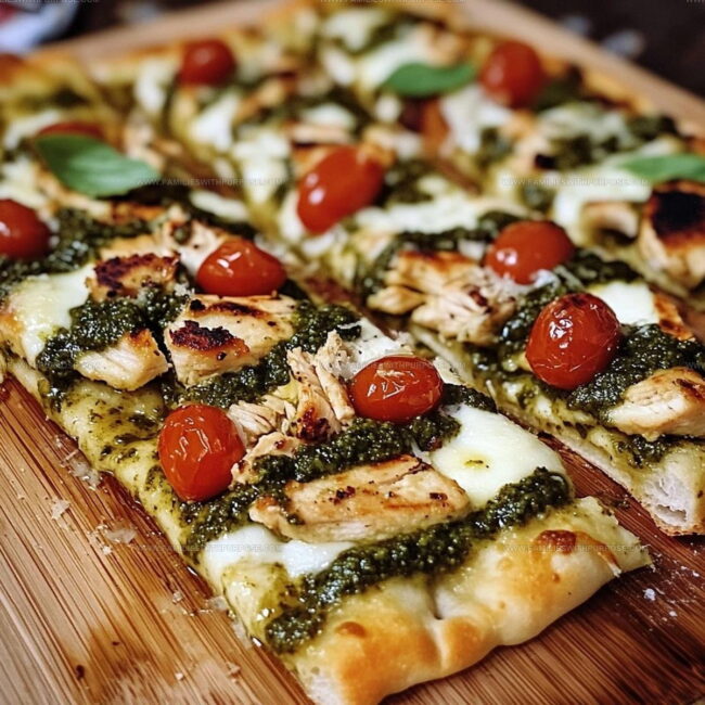 Preparation Steps for Pesto Chicken Flatbread