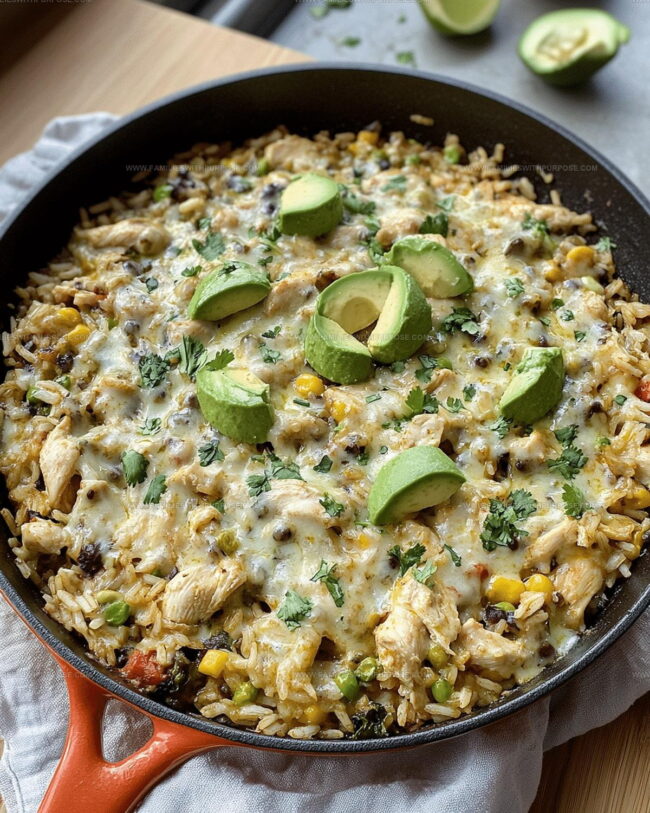 Standout Ease of Salsa Verde Chicken Rice Skillet