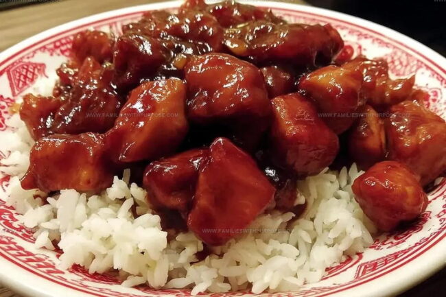 Preparing Food Court Bourbon Chicken Step by Step