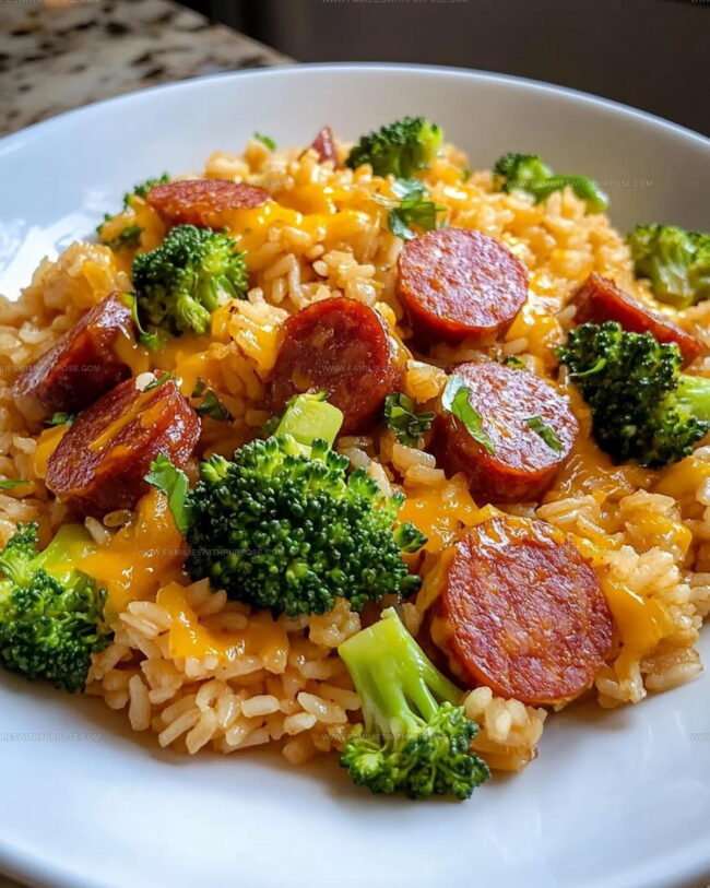 How Do You Prepare Cheesy Kielbasa Rice Skillet
