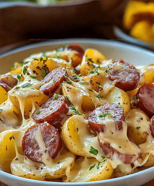 Preparation Steps for Cheesy Ranch Potatoes and Smoked Sausage
