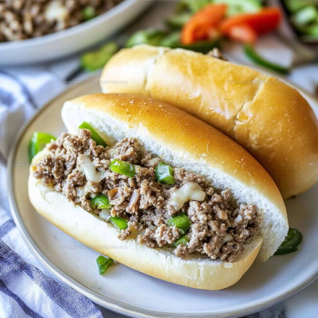 Cooking Steps for a Ground Beef Philly-Style Skillet
