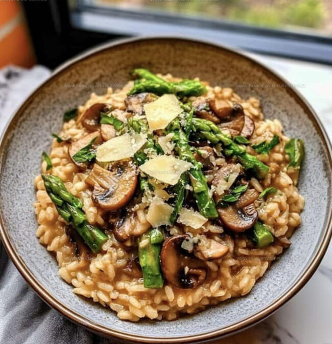 The Process For Mushroom and Asparagus Risotto