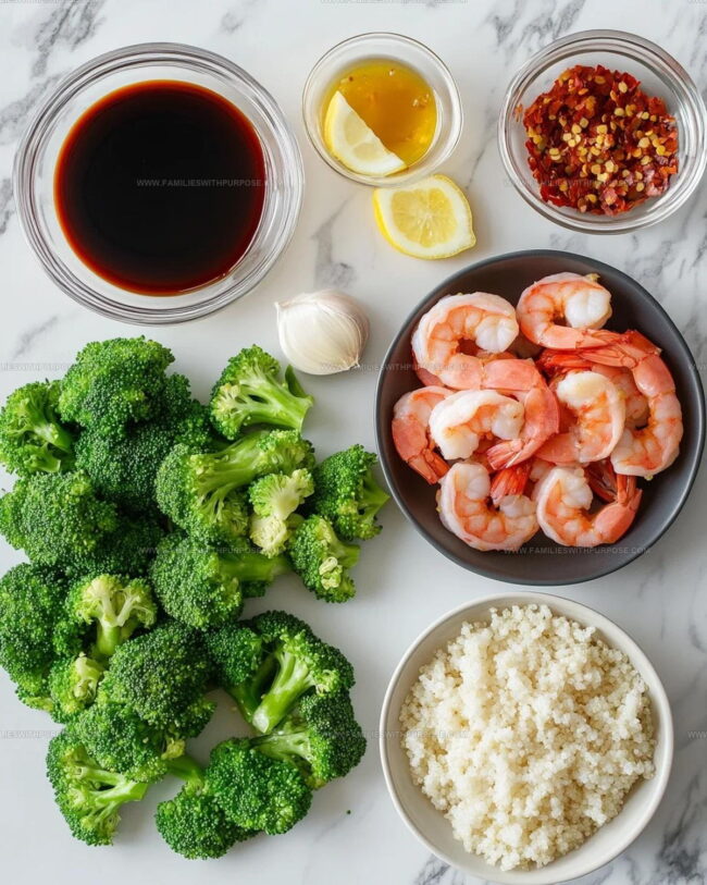 Ingredients Used in Honey Garlic Shrimp Sausage Broccoli