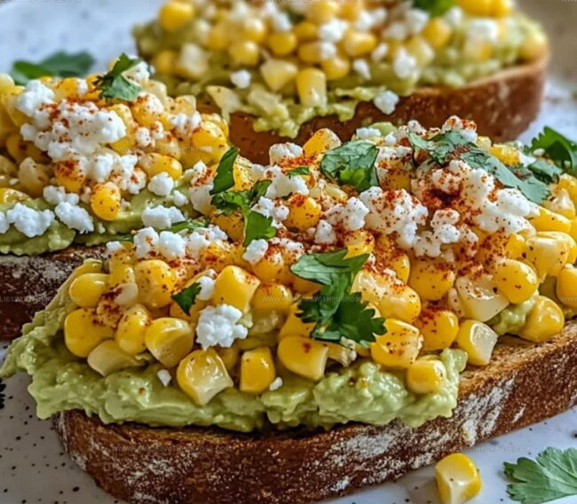 Steps for Making Mexican Street Corn Avocado Toast