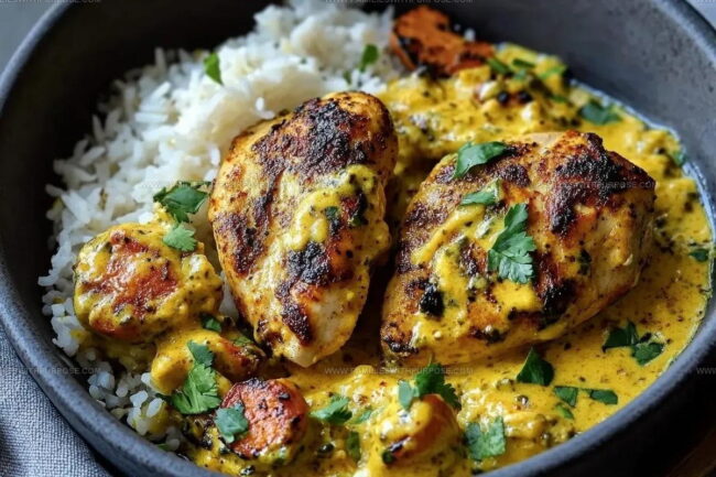 Preparing Creamy Peri Peri Chicken With Garlic Rice Step by Step