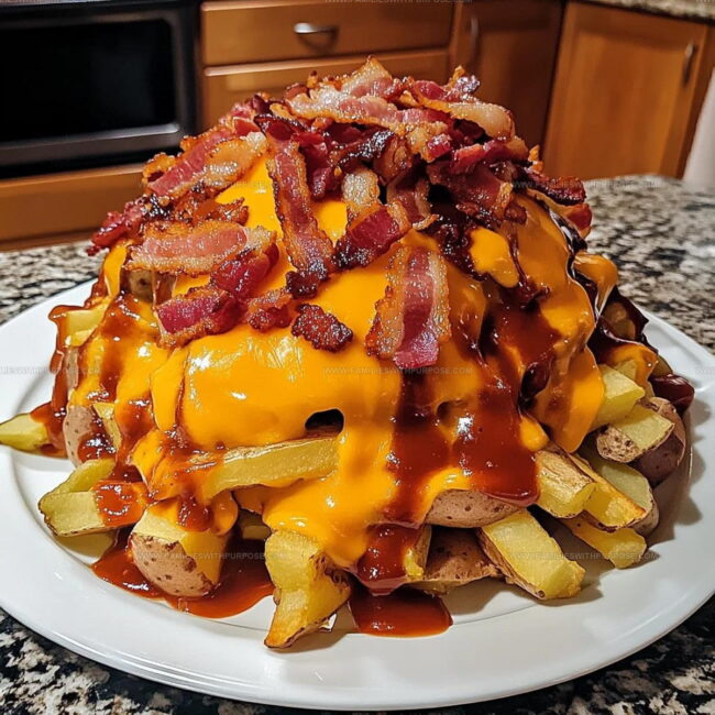 Straightforward Cooking Method for BBQ Bacon Cheese Fry Mountain