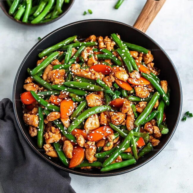 Cooking Sesame Chicken with Green Beans and Rice