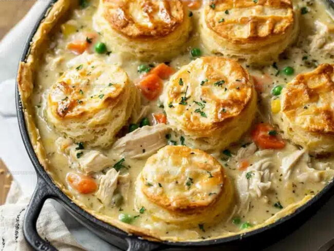 Savory Chicken Filling And Fluffy Biscuit Topping Details