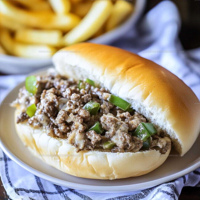 Ground Beef Philly Cheesesteak Cooking Directions
