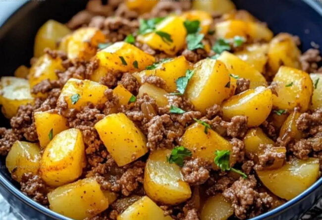 Steps Forming A Satisfying Beef And Potato Dish
