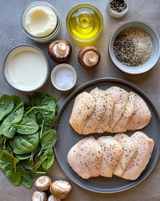 Garlic Mushroom Spinach Chicken Ingredient Breakdown